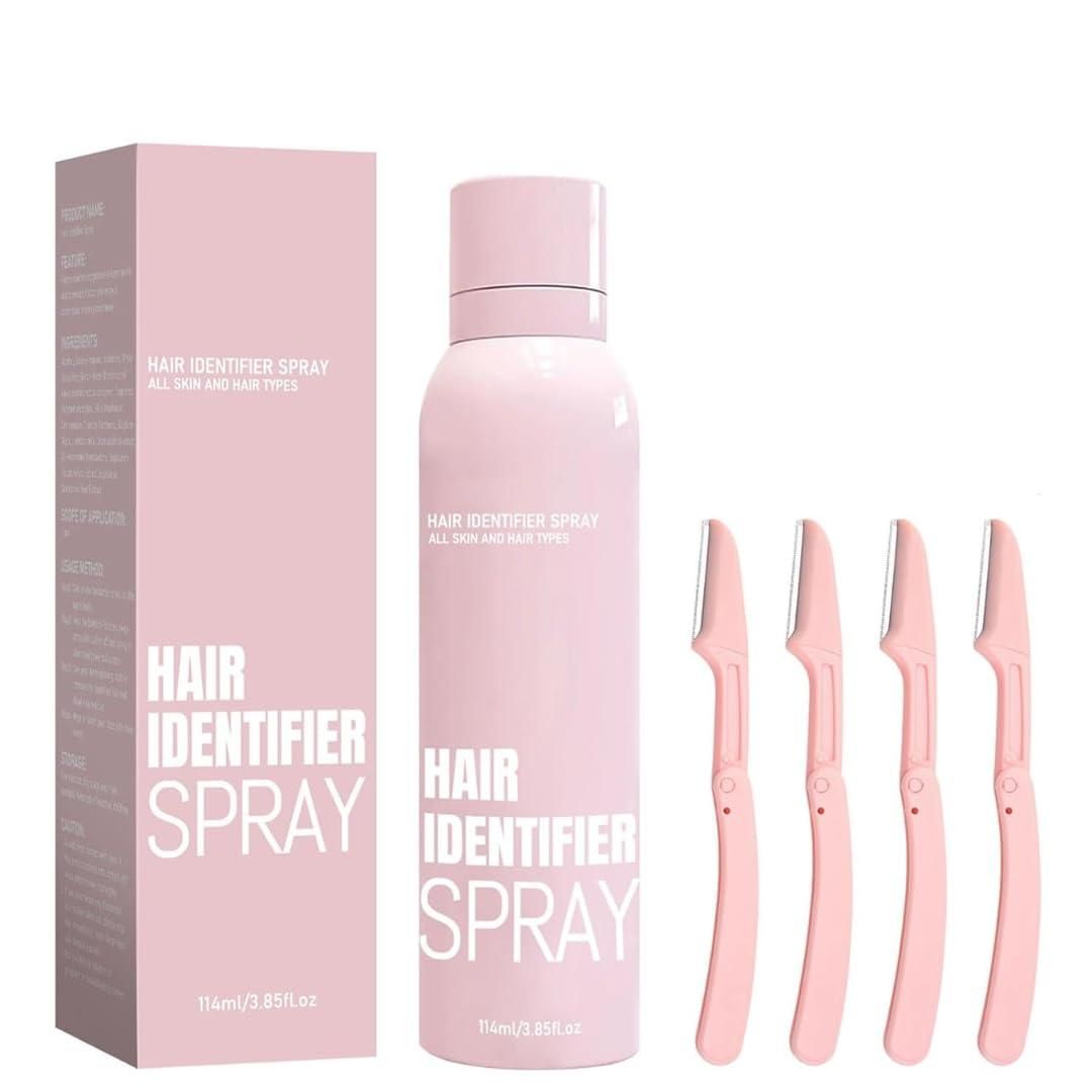 Hair Identifier Spray For Face Shaving With 4 Pcs Razor