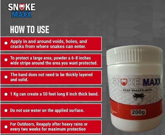 Snake Maxx Non-Toxic Biodegradable Pet-Friendly Snake Repellent Powder 200g  (Pack of 2)