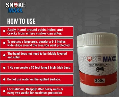 Snake Maxx Non-Toxic Biodegradable Pet-Friendly Snake Repellent Powder 200g  (Pack of 2)