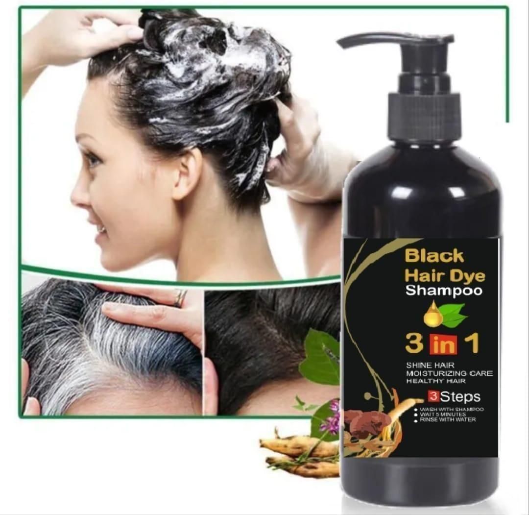 BLOSDREAM Black Hair Shampoo 3 in 1 (Pack of 2)