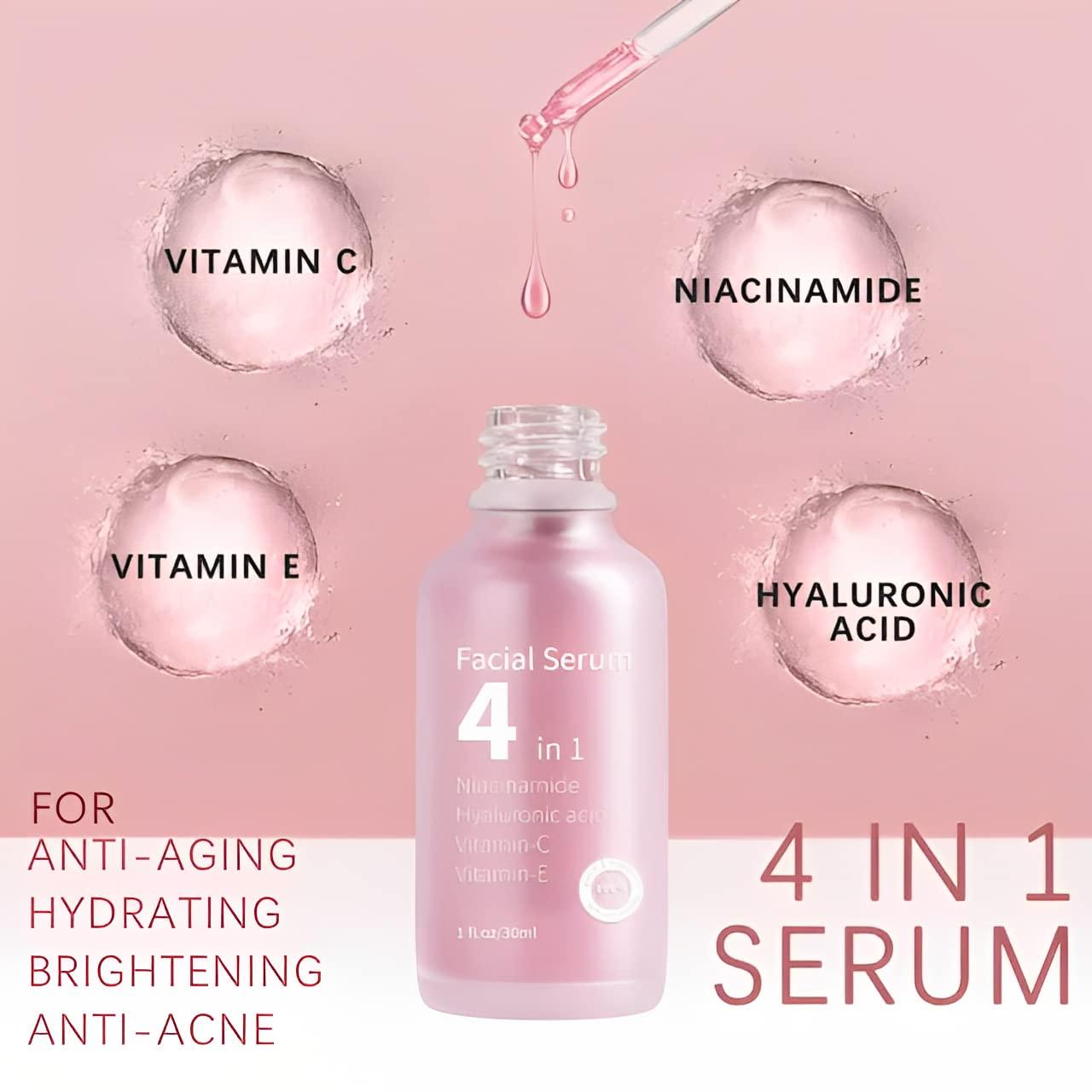 Facial serum (4 in1) Anti-aging Hydrating and Best Whitening Serum