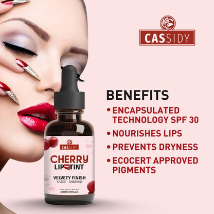 CASSIDY Cherry LipTint for Long-Lasting Color 30 ml Pack of 2