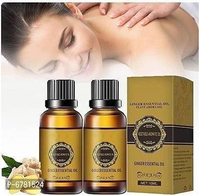 Belly Drainage Ginger Oil, Lymphatic Drainage Ginger Oil, Slimming Tummy Ginger Oil, Ginger Essential Oil for Swelling and Pain Relief, Care  for Skin (10ML) - Pack of 2