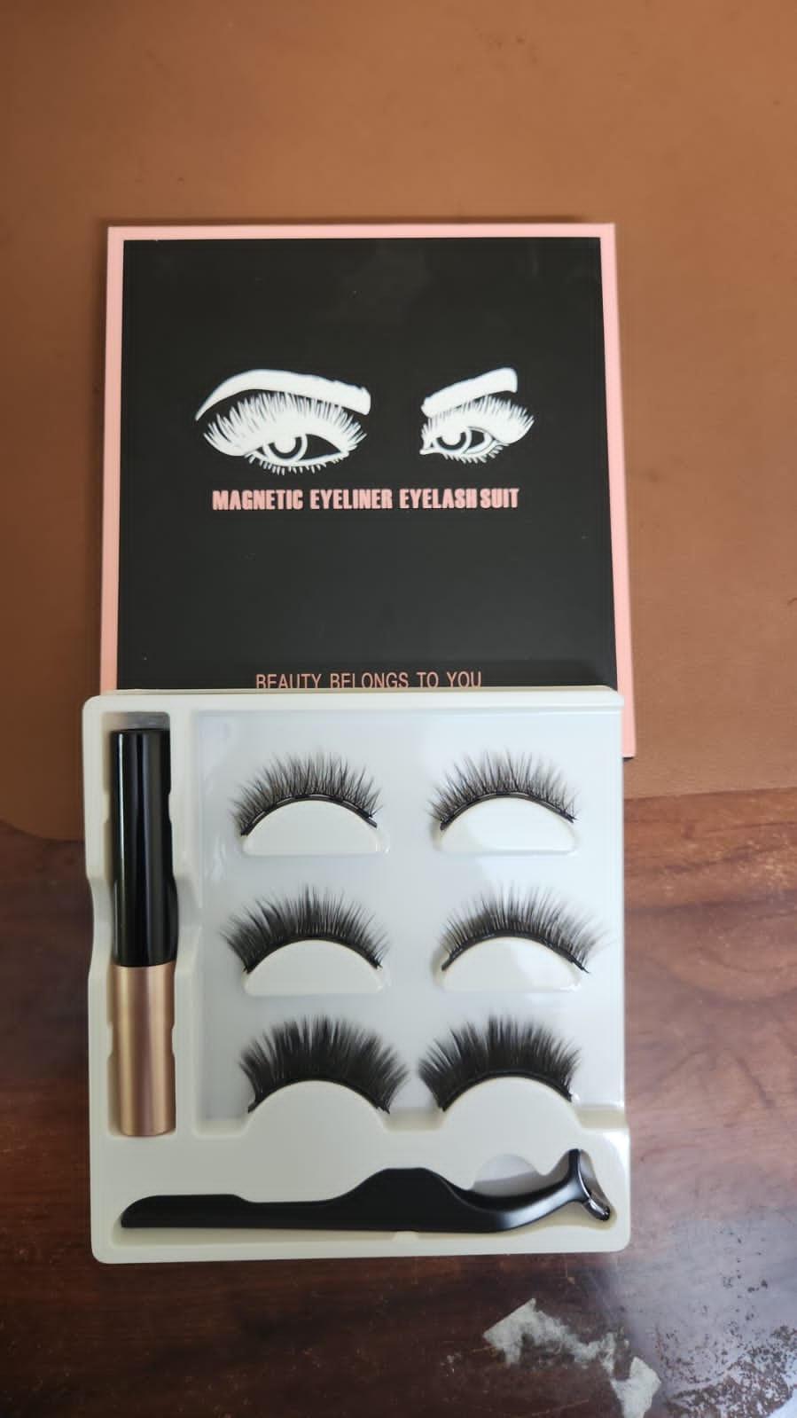 Reusable Magnetic False Eyelashes Tool with Eyeliner